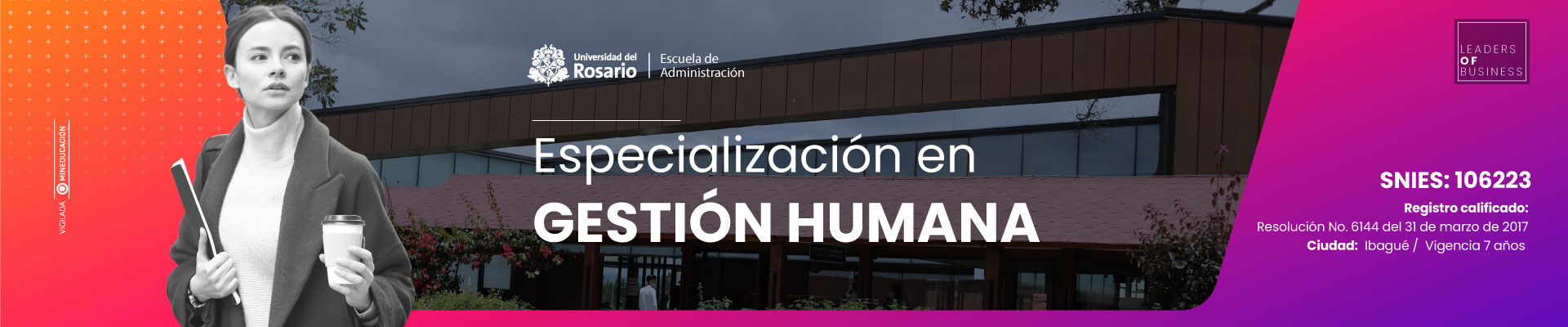 Imagen de cabecera para la especialización en Gerencia Humana y Desarrollo Organizacional de Universidad de Ibagué